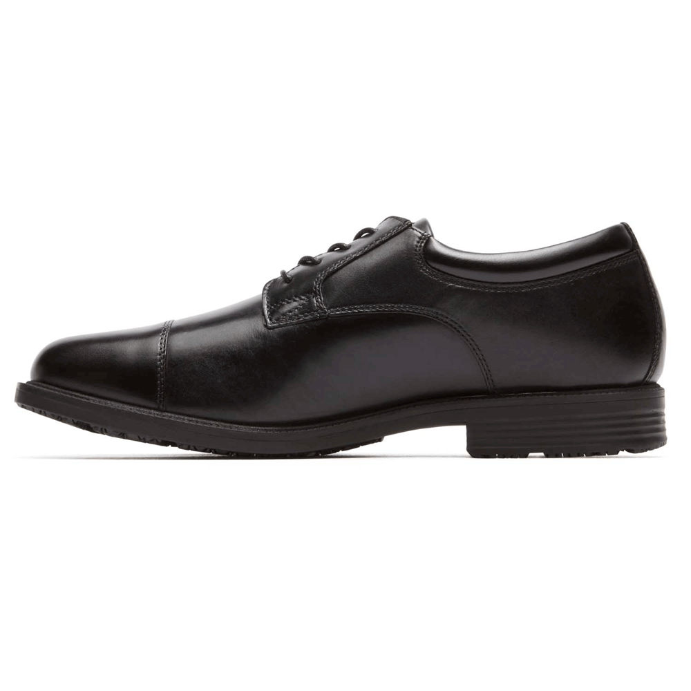 Rockport Singapore Mens Dress Shoes - Essential Details Waterproof Cap Toe Black - AJ0273918